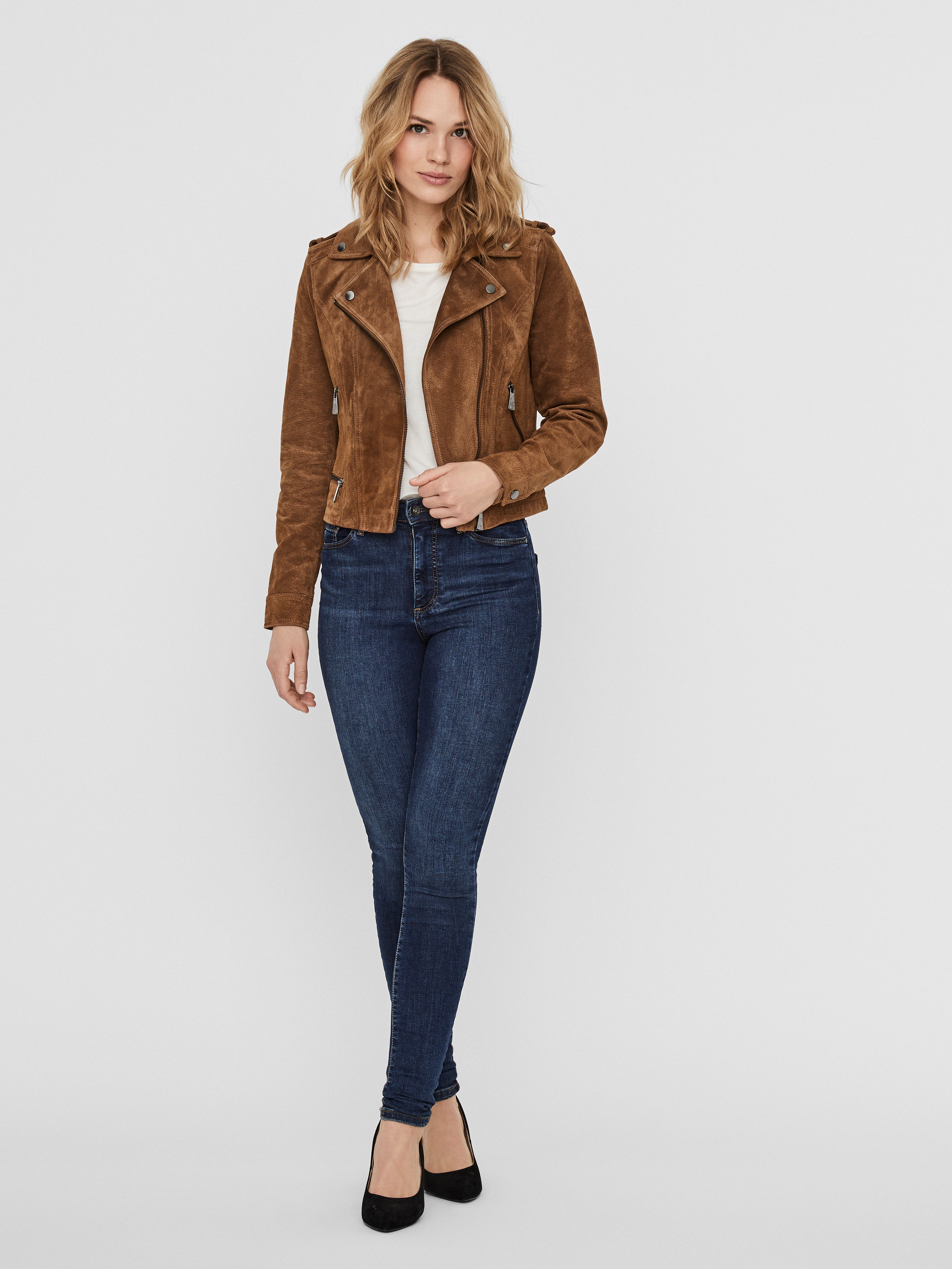 Vero moda royce sale short suede jacket