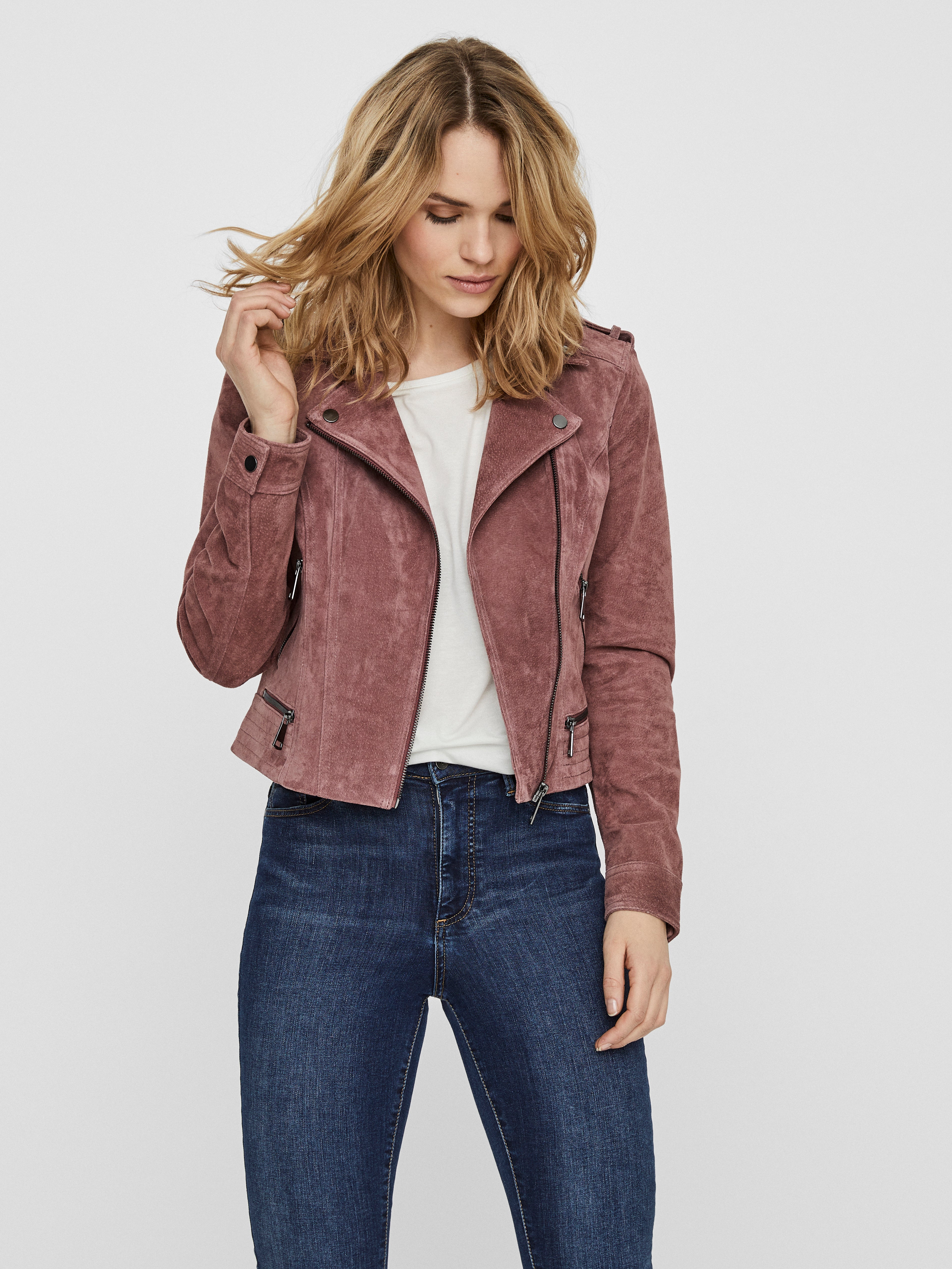 Vero moda blue suede sale jacket