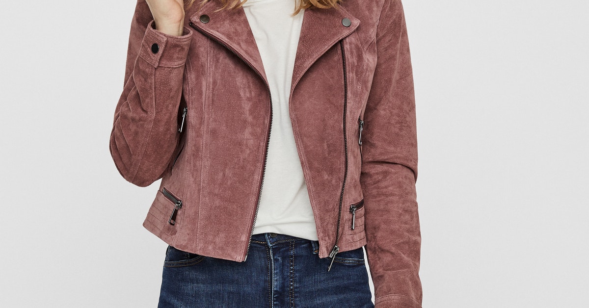 Produktbild von Übergangsjacke Damen Kurz Wildlederjacke Oversized Bomberjacke Aus Weichem Kunstwildleder Mit Fleece-Futter, Streetwear Winterjacke Für Autumn Übergangszeit, Kurze Lederjacke Im Casual Look