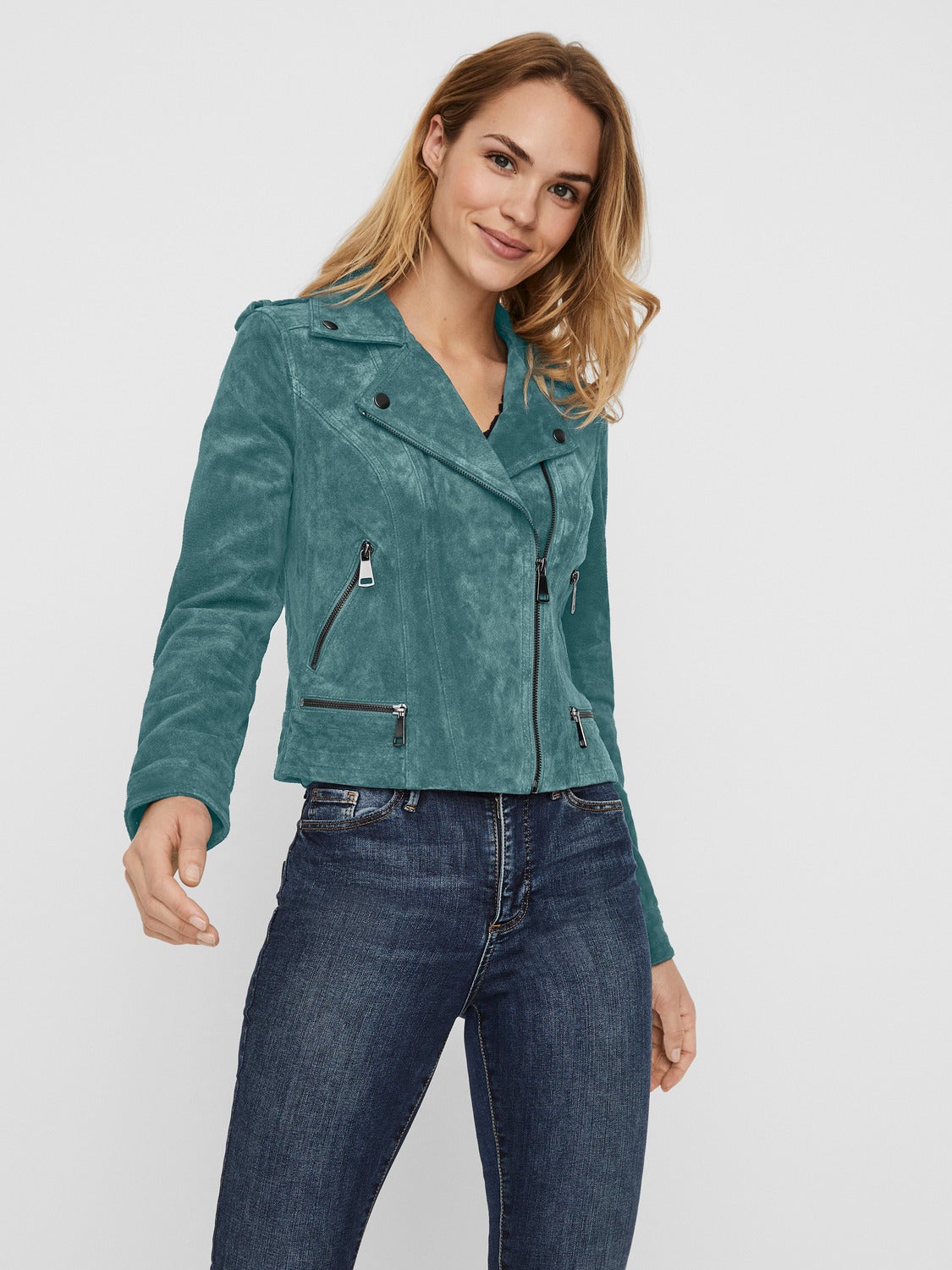 Vero moda clearance blue suede jacket