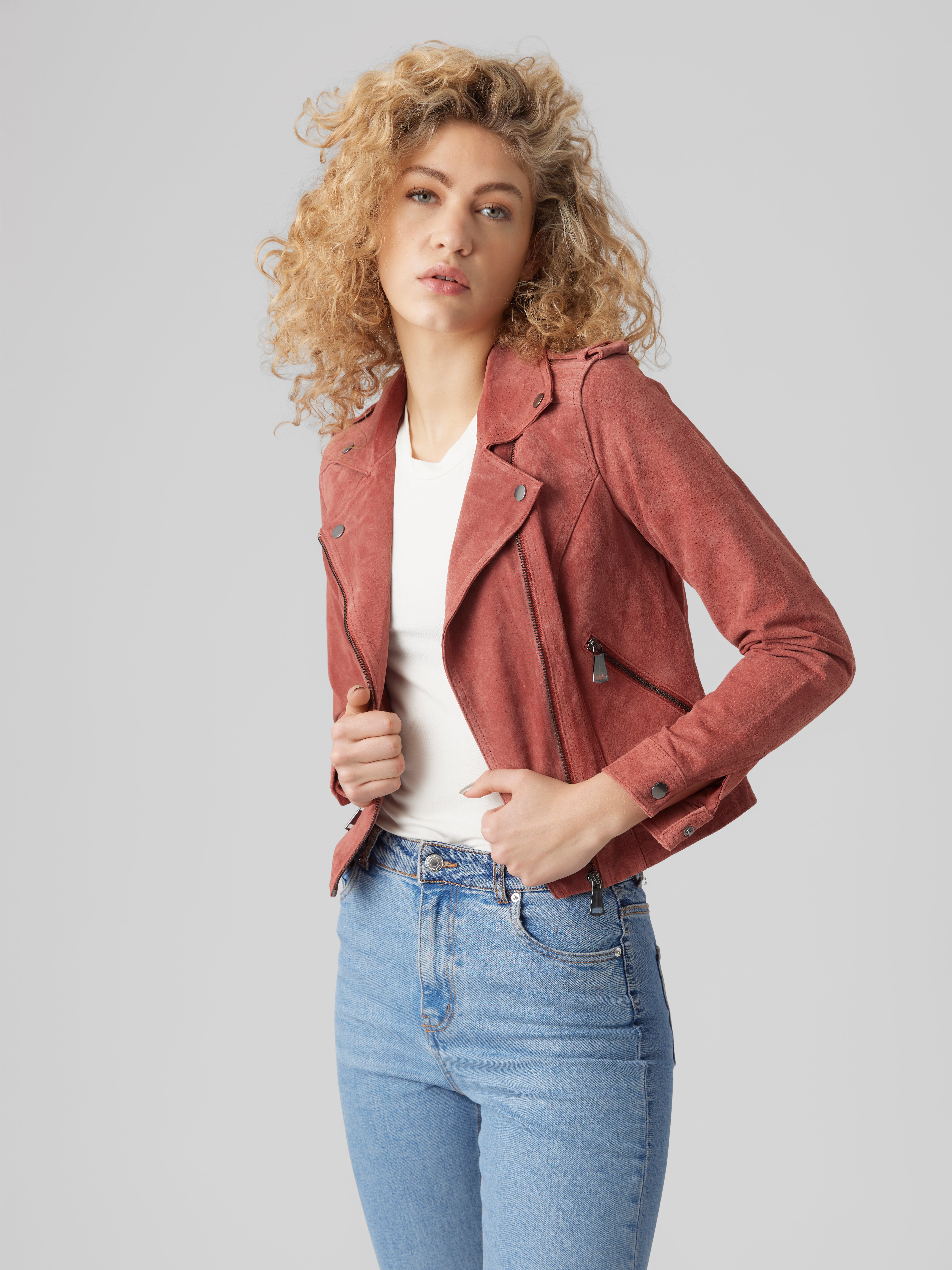 Vero moda vmroyce on sale short suede jacket col