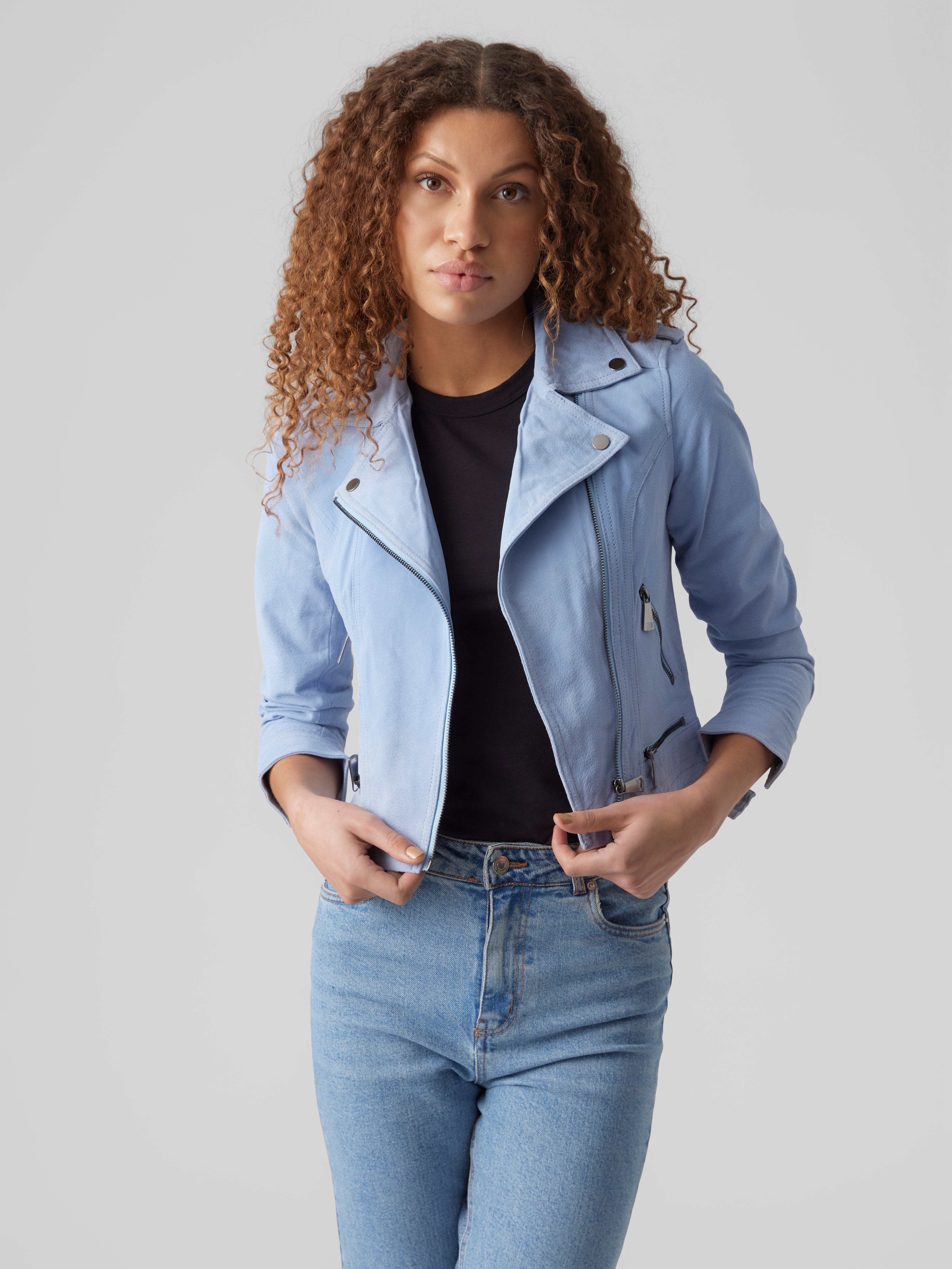 Suede jacket Medium Blue | Vero Moda®