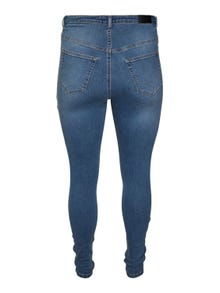 Vero Moda VMLORA Hög midja Skinny Fit Jeans -Medium Blue Denim - 10237621