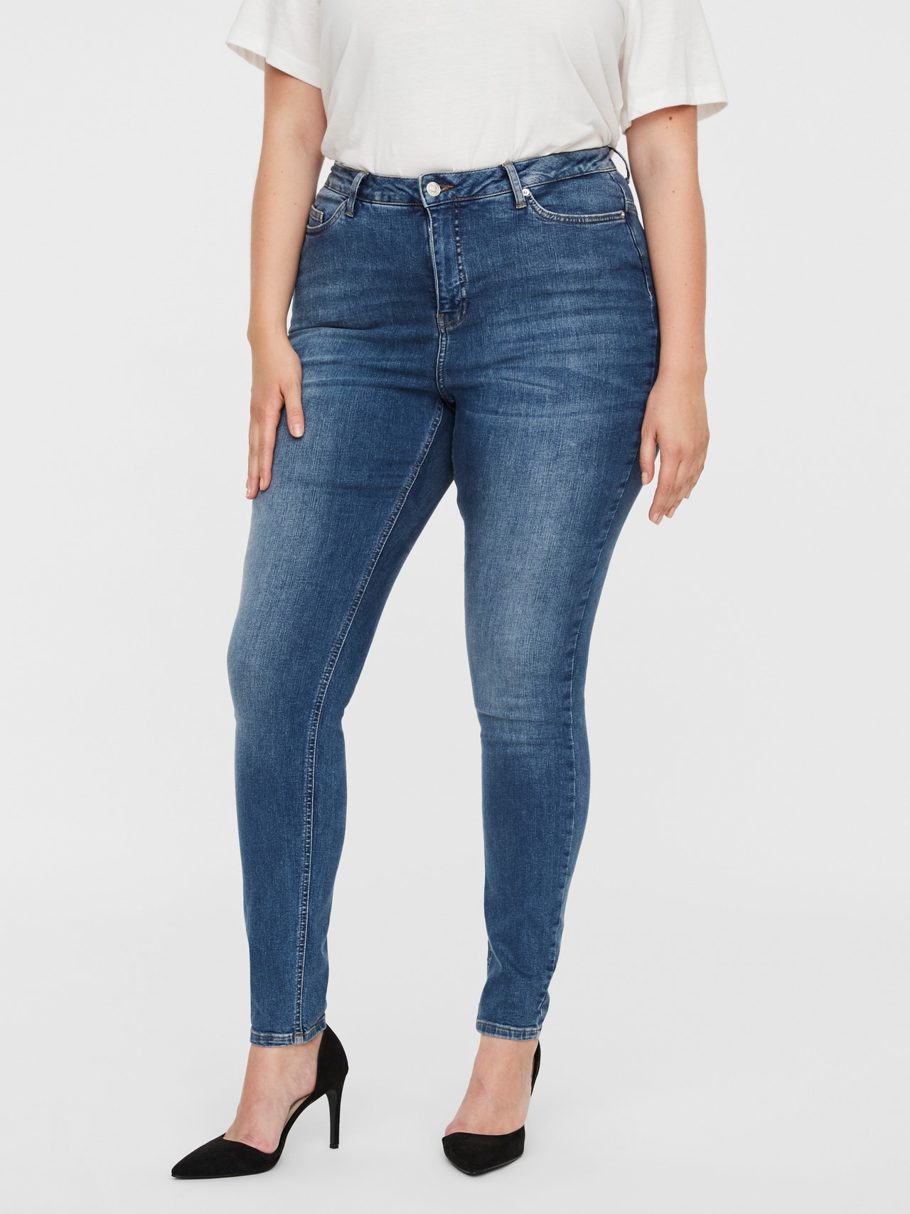 Vero Moda VMLORA High rise Skinny Fit Jeans -Medium Blue Denim - 10237621