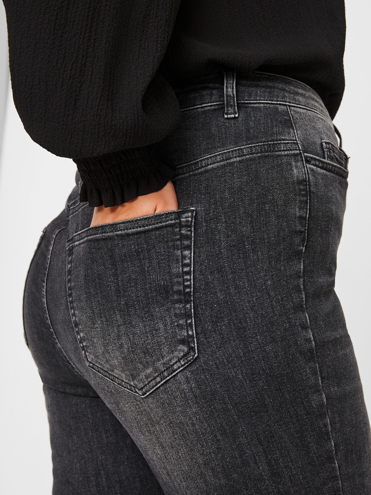Vero Moda VMLORA Vita alta Skinny Fit Jeans -Black Denim - 10237623