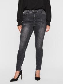 Vero Moda VMLORA Hög midja Skinny Fit Jeans -Black Denim - 10237623