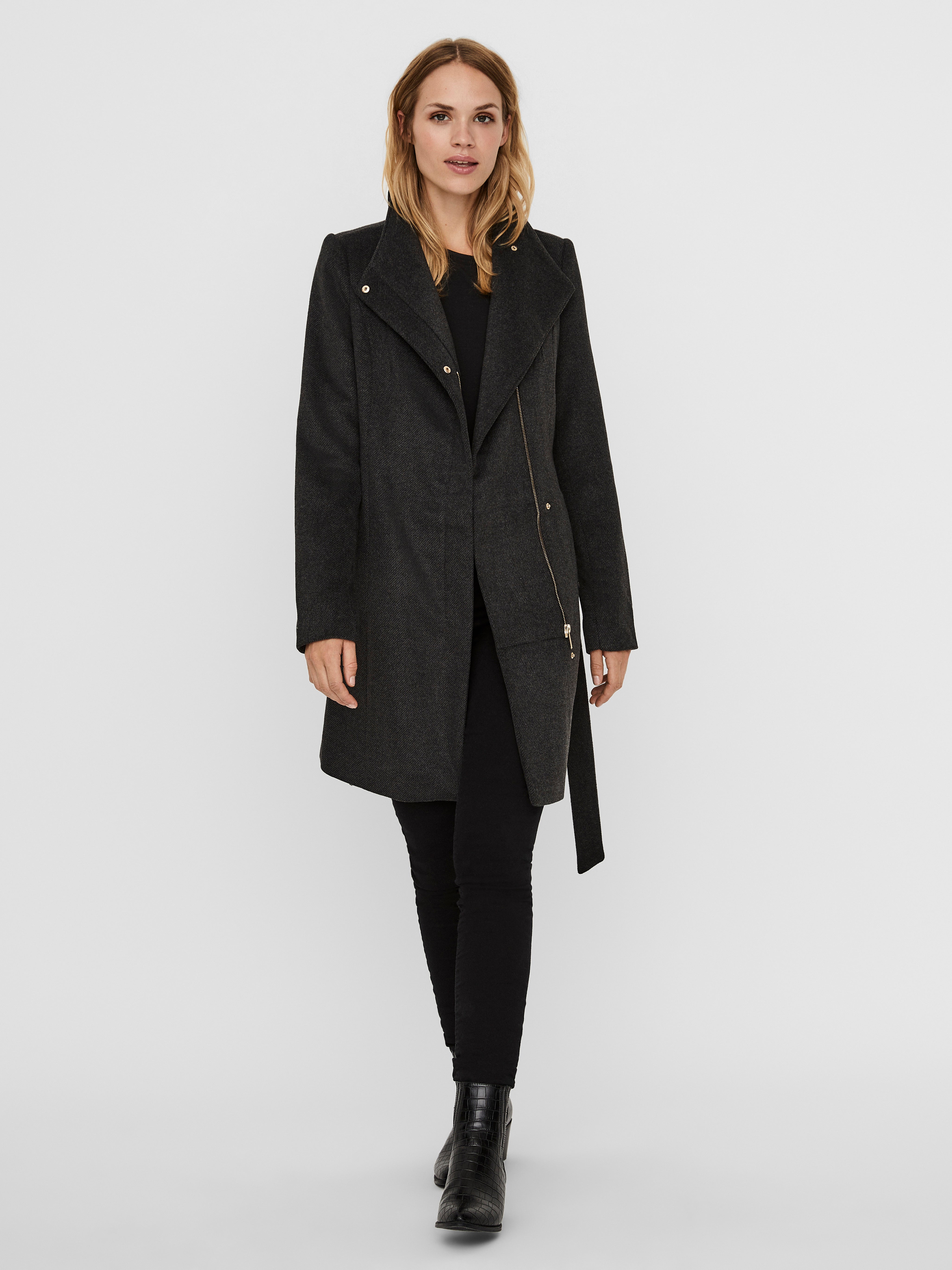 High stand-up collar Coat | Dark Grey | Vero Moda®