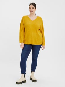 Vero Moda VMCREWLEFILE Sweter -Golden Yellow - 10238344