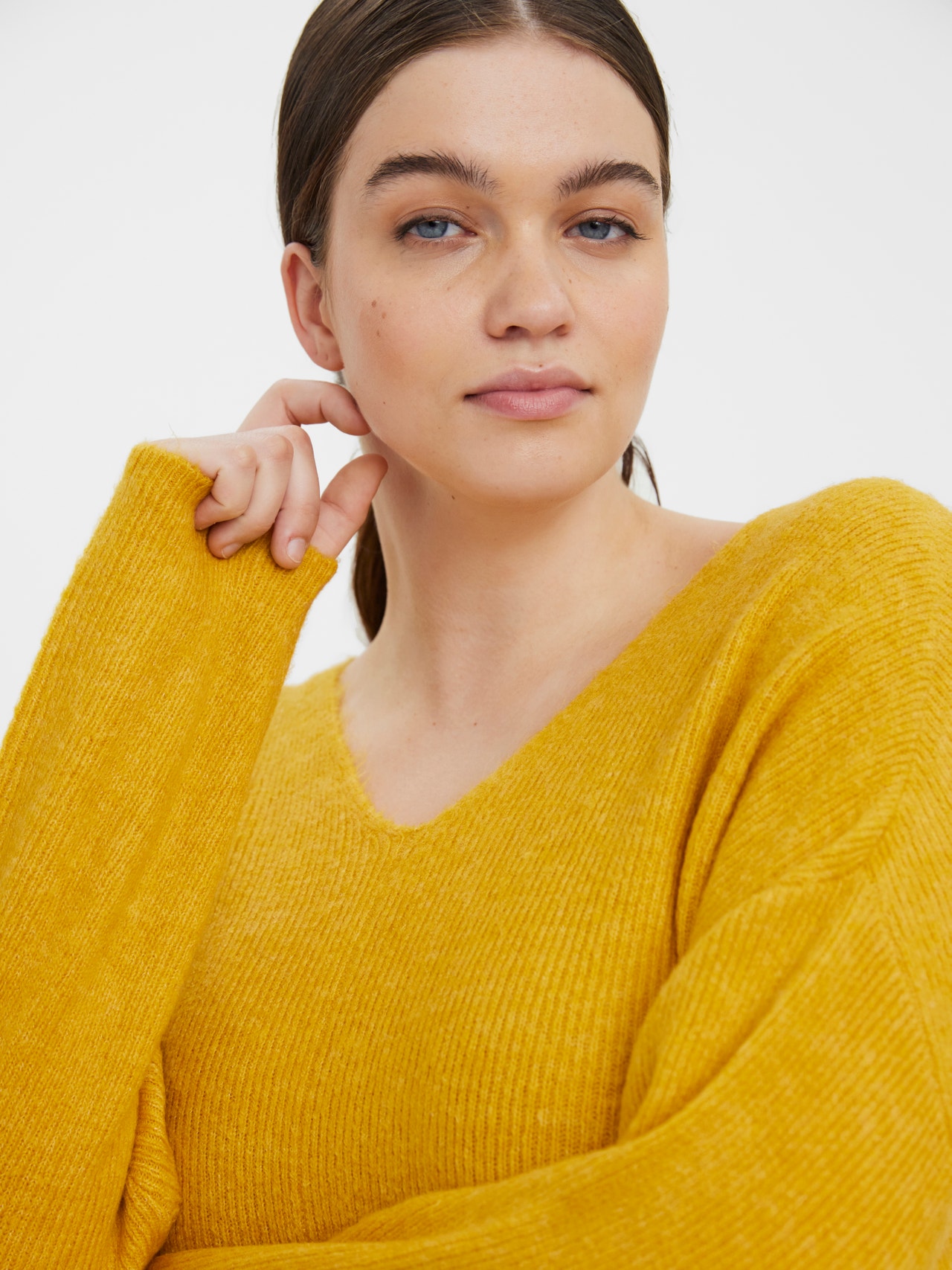 Vero Moda VMCREWLEFILE Sweter -Golden Yellow - 10238344