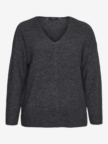 Vero Moda VMCREWLEFILE Pullover -Medium Grey Melange - 10238344