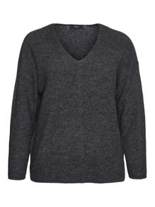 Vero Moda VMCREWLEFILE Sweter -Medium Grey Melange - 10238344