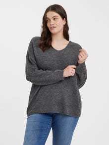 Vero Moda VMCREWLEFILE Pullover -Medium Grey Melange - 10238344