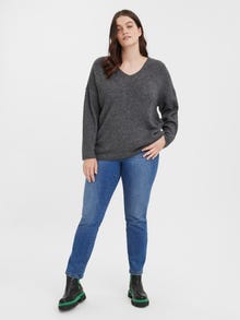 Vero Moda VMCREWLEFILE Pullover -Medium Grey Melange - 10238344