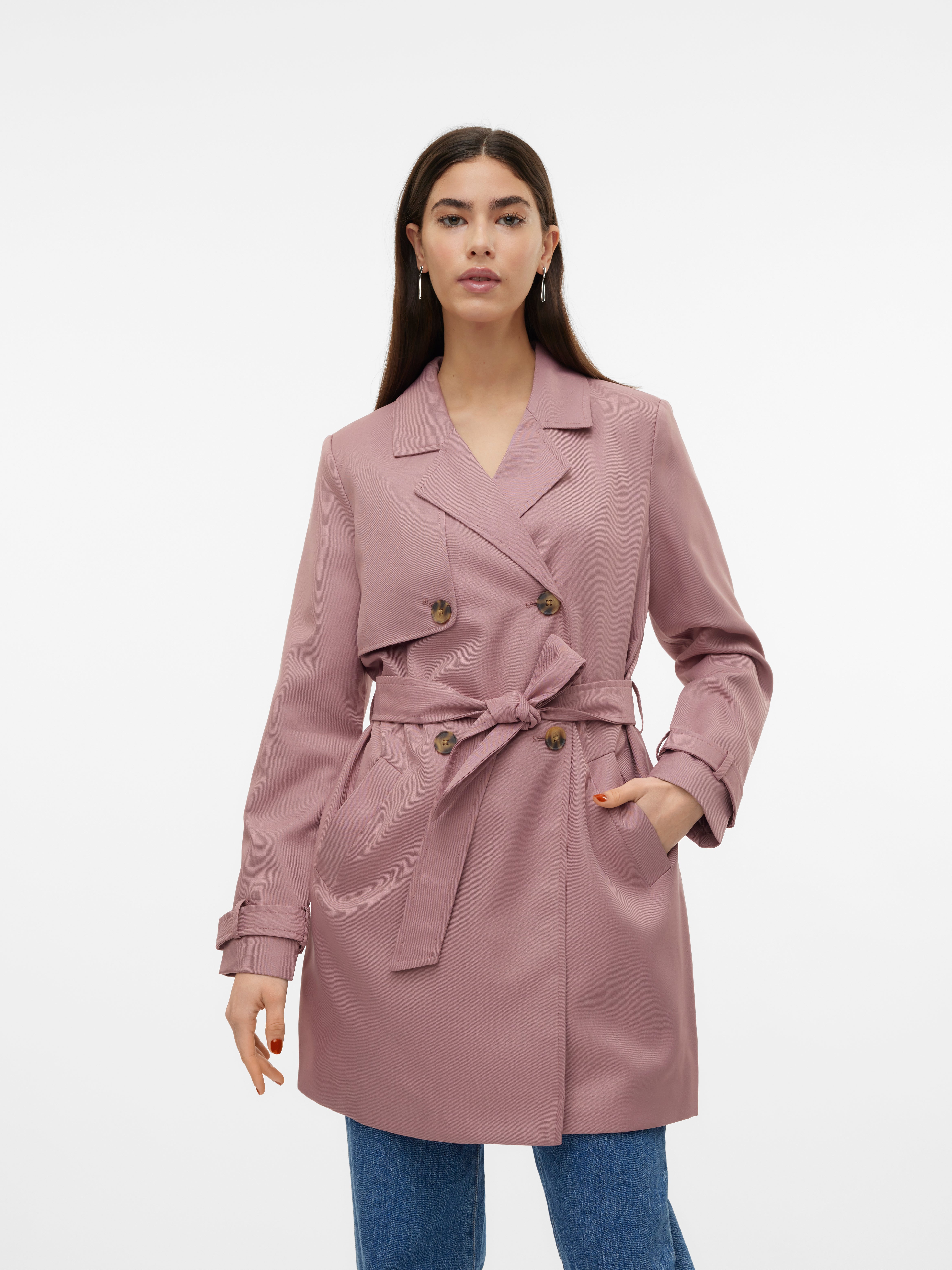 Vero Moda VMGRACE Damen Mantel - Leichter Übergangsjacke Mit Reverskragen