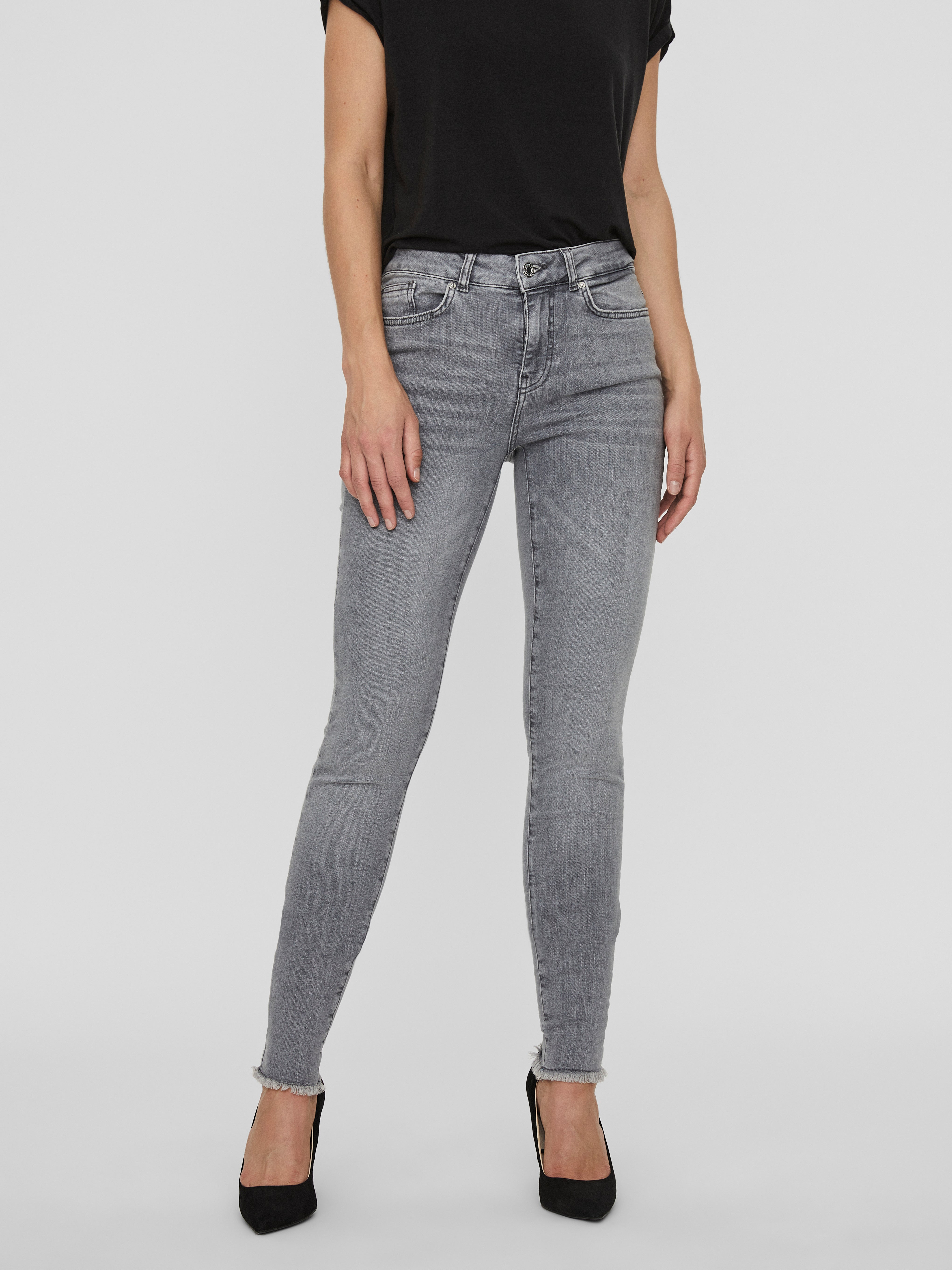 Vero Moda Broek Pantalon Femme Vmoctaviaat in het Grijs Dames Kleding voor voor Jeans voor Bootcut jeans 