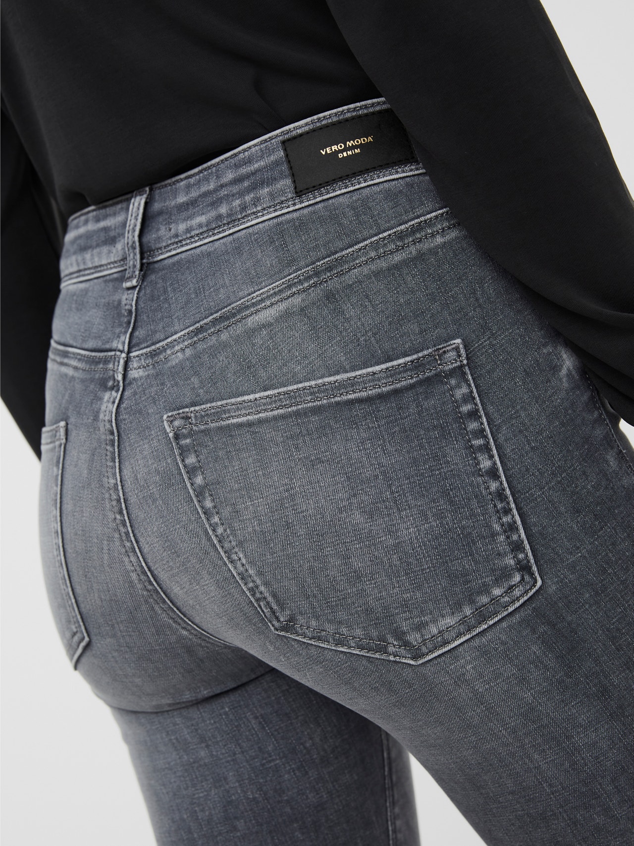 Vero Moda VMLUX Taille moyenne Slim Fit Jeans -Medium Grey Denim - 10241358