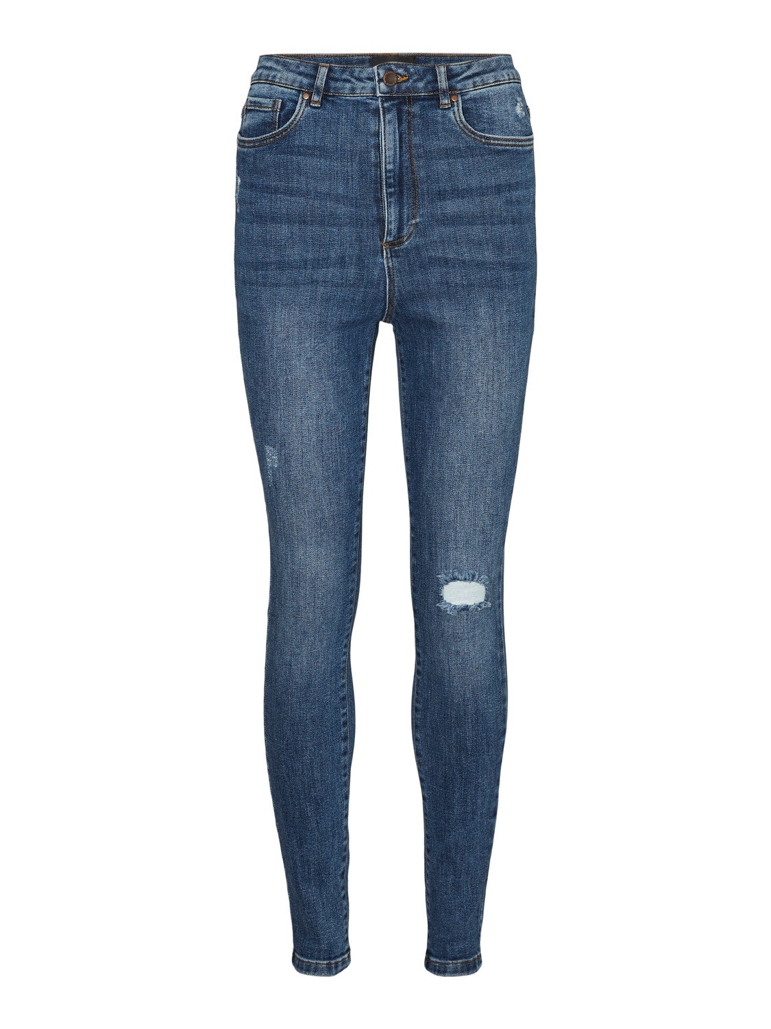 Vero Moda VMLOA Hög midja Skinny Fit Jeans -Medium Blue Denim - 10243535
