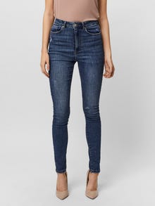 Vero Moda VMLOA Wysoki stan Krój skinny Jeans -Medium Blue Denim - 10243535