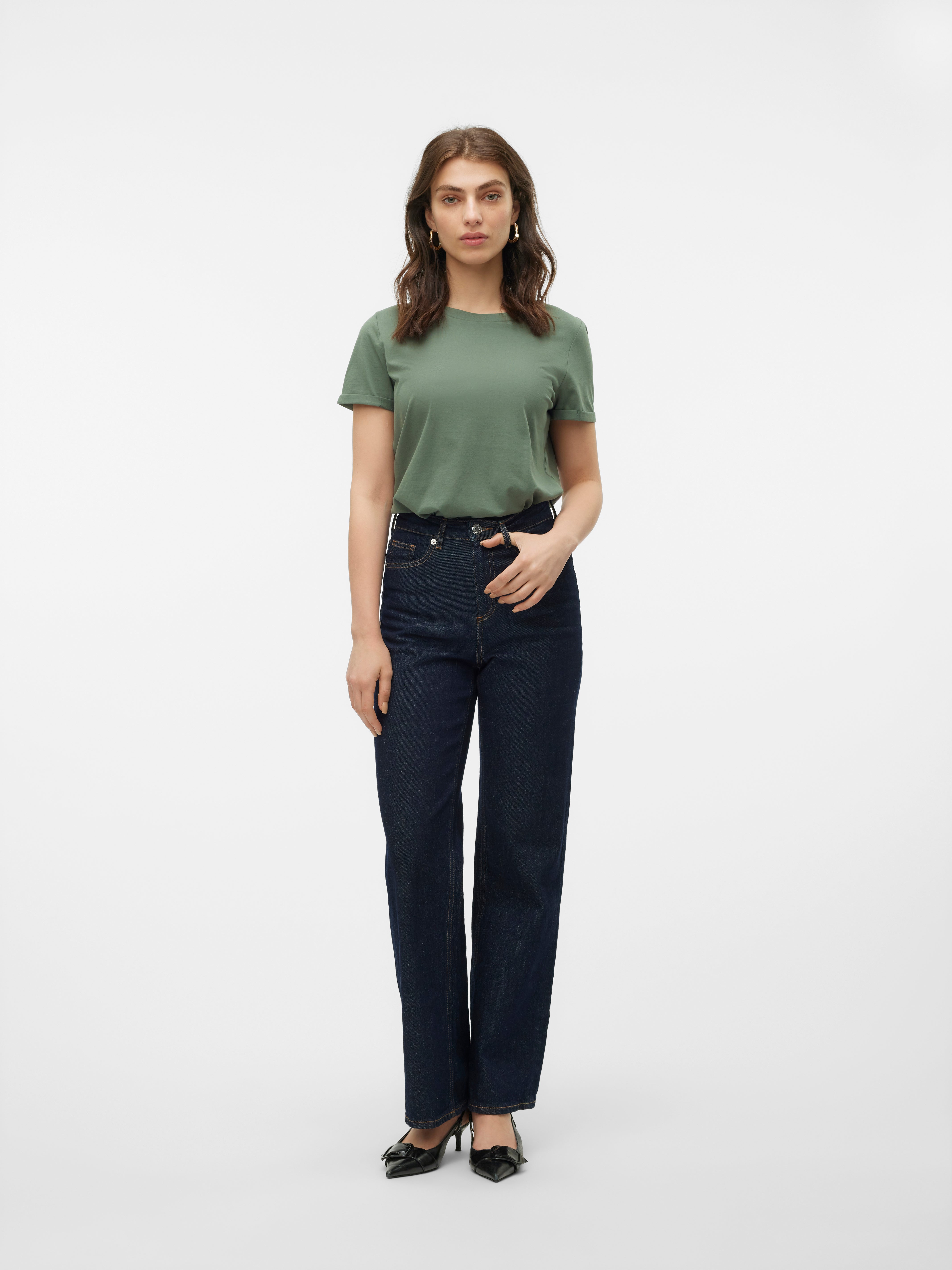 VERO MODA Damen T-Shirt Vmpaula – Kurzarm, Noos-Schnitt, Weiches Material | Basic Für Den Alltag