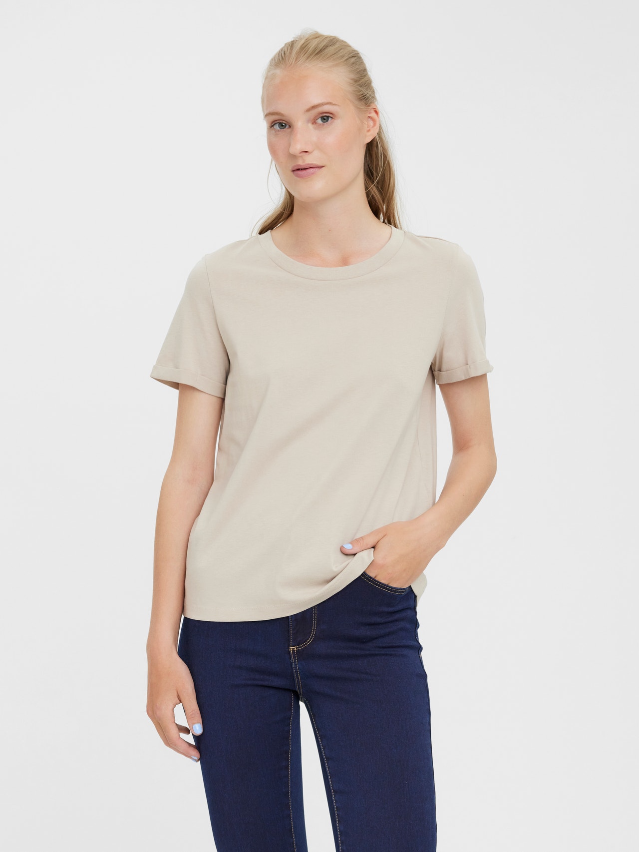 Vero Moda VMPAULA T-Shirt -Silver Lining - 10243889