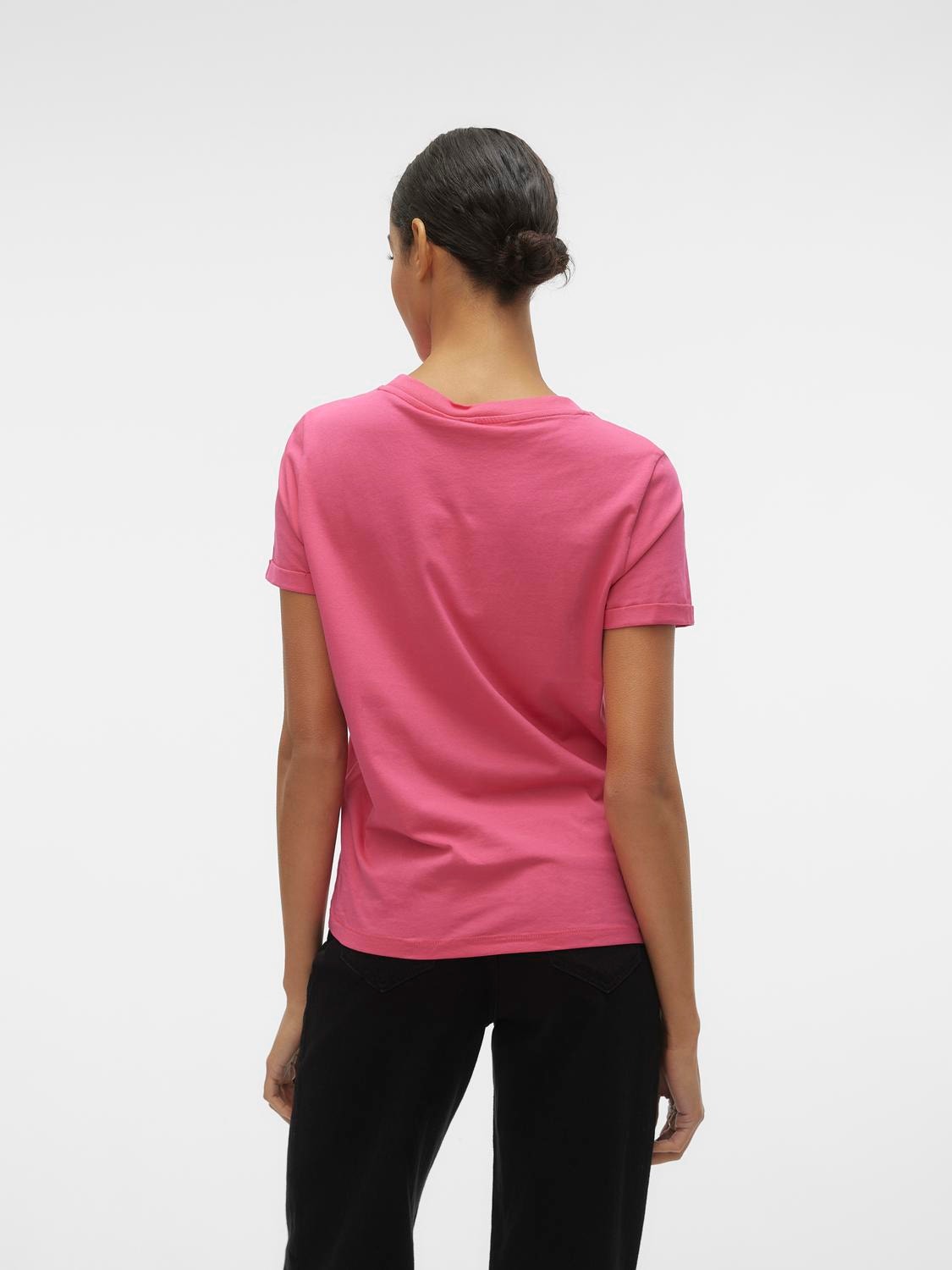 Vero Moda VMPAULA T-skjorte -Raspberry Sorbet - 10243889