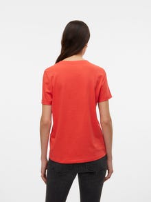 Vero Moda VMPAULA T-shirts -Cayenne - 10243889