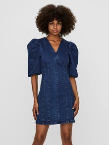 Vero Moda VMAIMEE Trumpa suknelė -Dark Blue Denim - 10245690