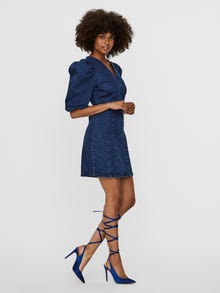 Vero Moda VMAIMEE Trumpa suknelė -Dark Blue Denim - 10245690