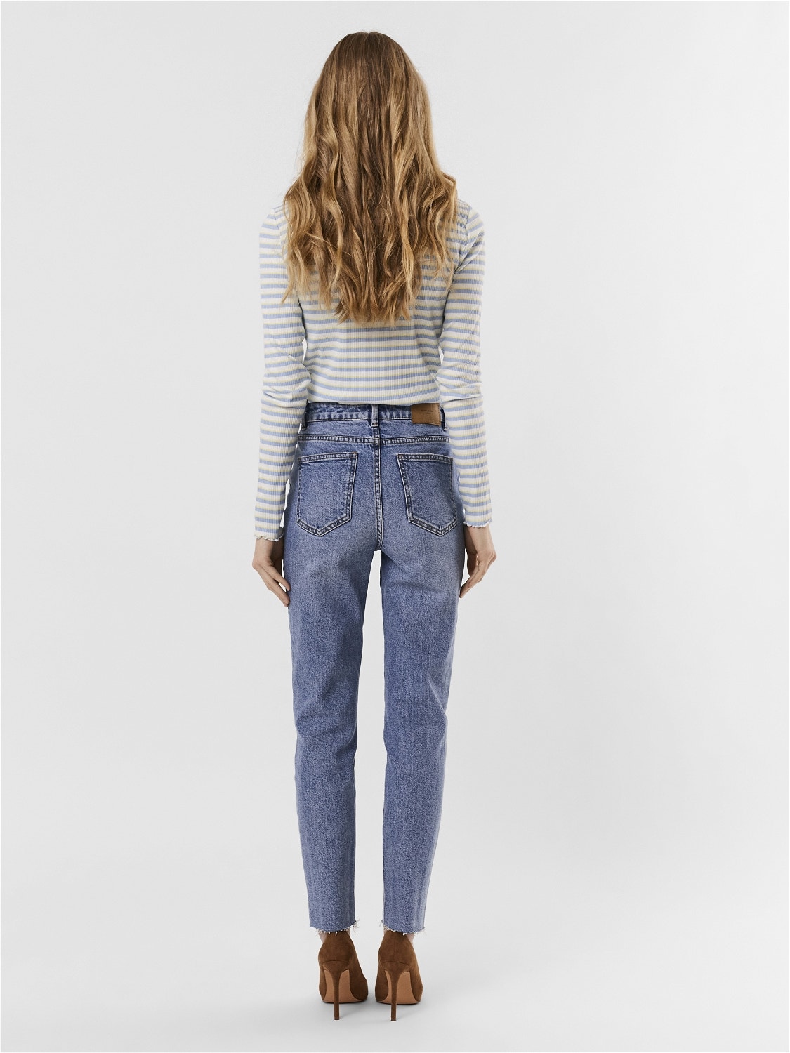 Vero Moda VMBRENDA Hög midja Rak passform Jeans -Light Blue Denim - 10247009