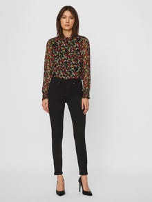 Vero Moda VMTILDE Normaali vyötärö Slim fit Farkut -Black Denim - 10247110