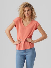 Vero Moda VMFILLI T-Shirt -Georgia Peach - 10247666