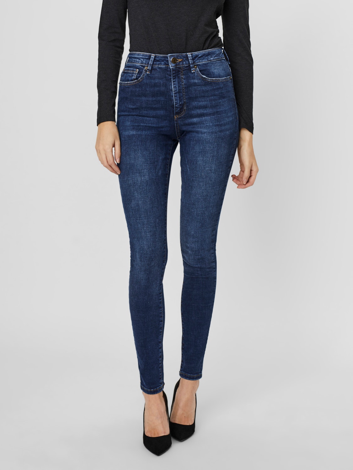 Vero Moda VMSOPHIA Hög midja Skinny Fit Jeans -Dark Blue Denim - 10248830