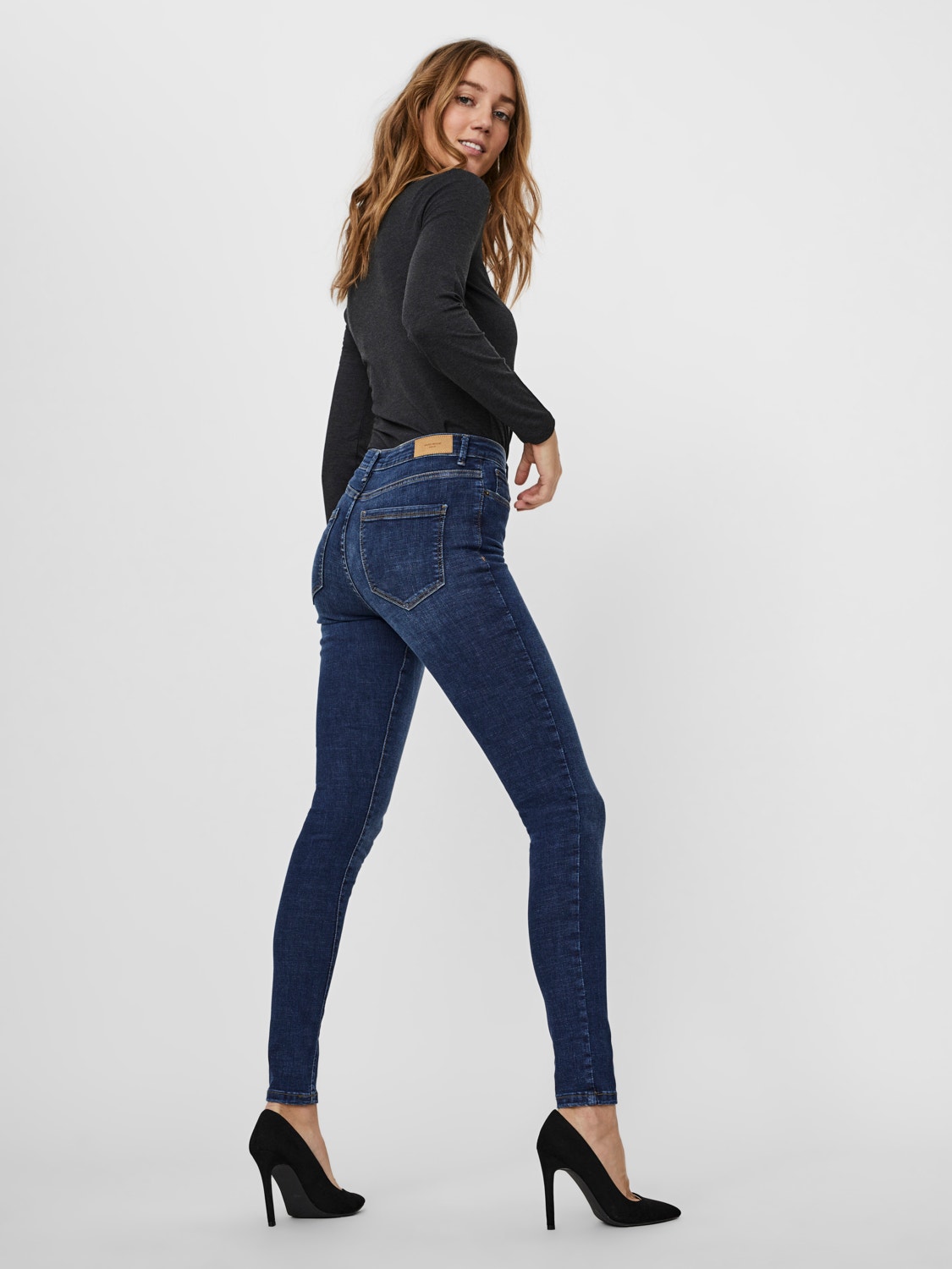 Vero Moda VMSOPHIA Wysoki stan Krój skinny Jeans -Dark Blue Denim - 10248830