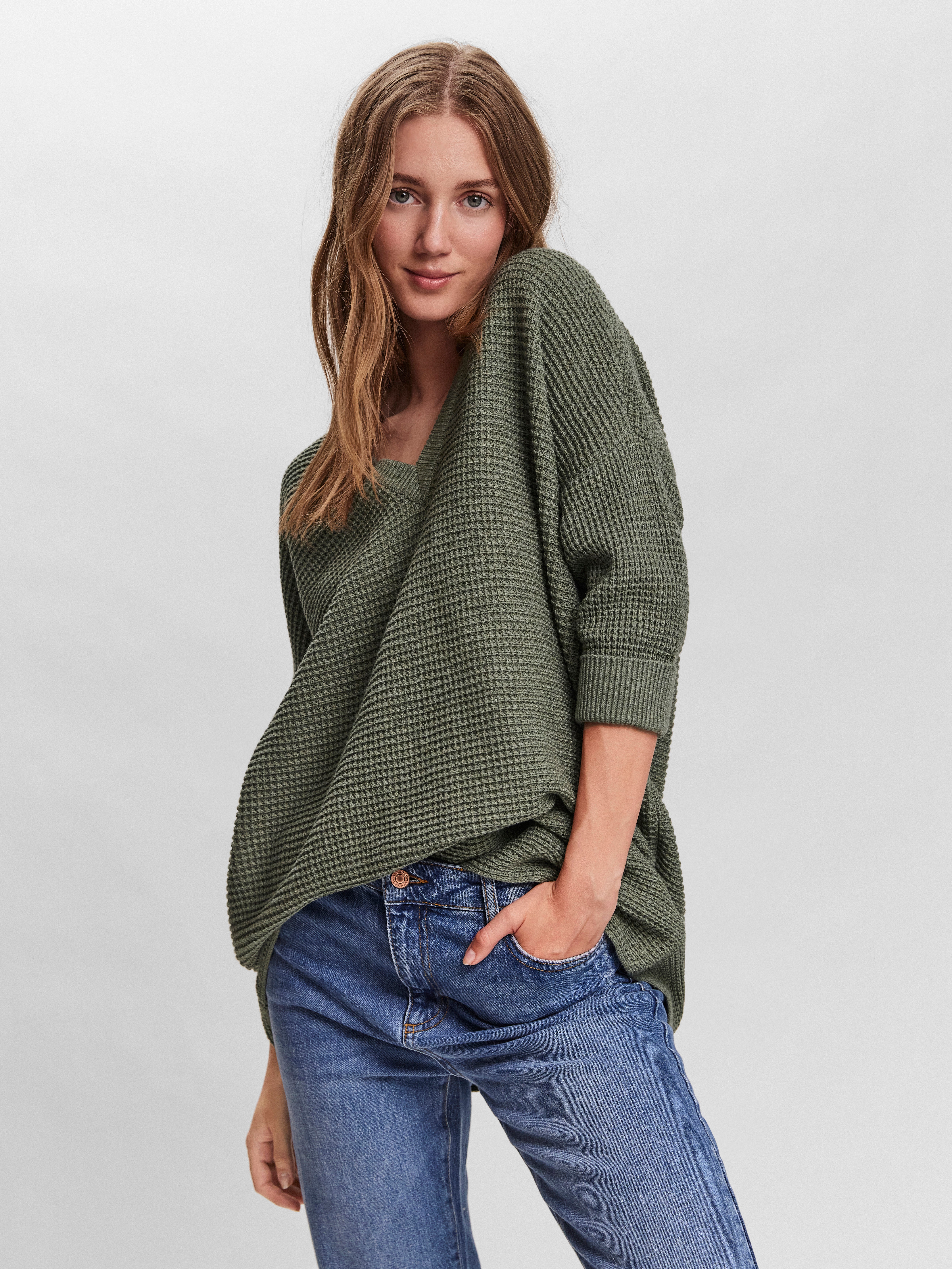 Damen Pullover und Strickwaren Vero Moda Pullover und Strickwaren Vero Moda Pullover lea in Grün 