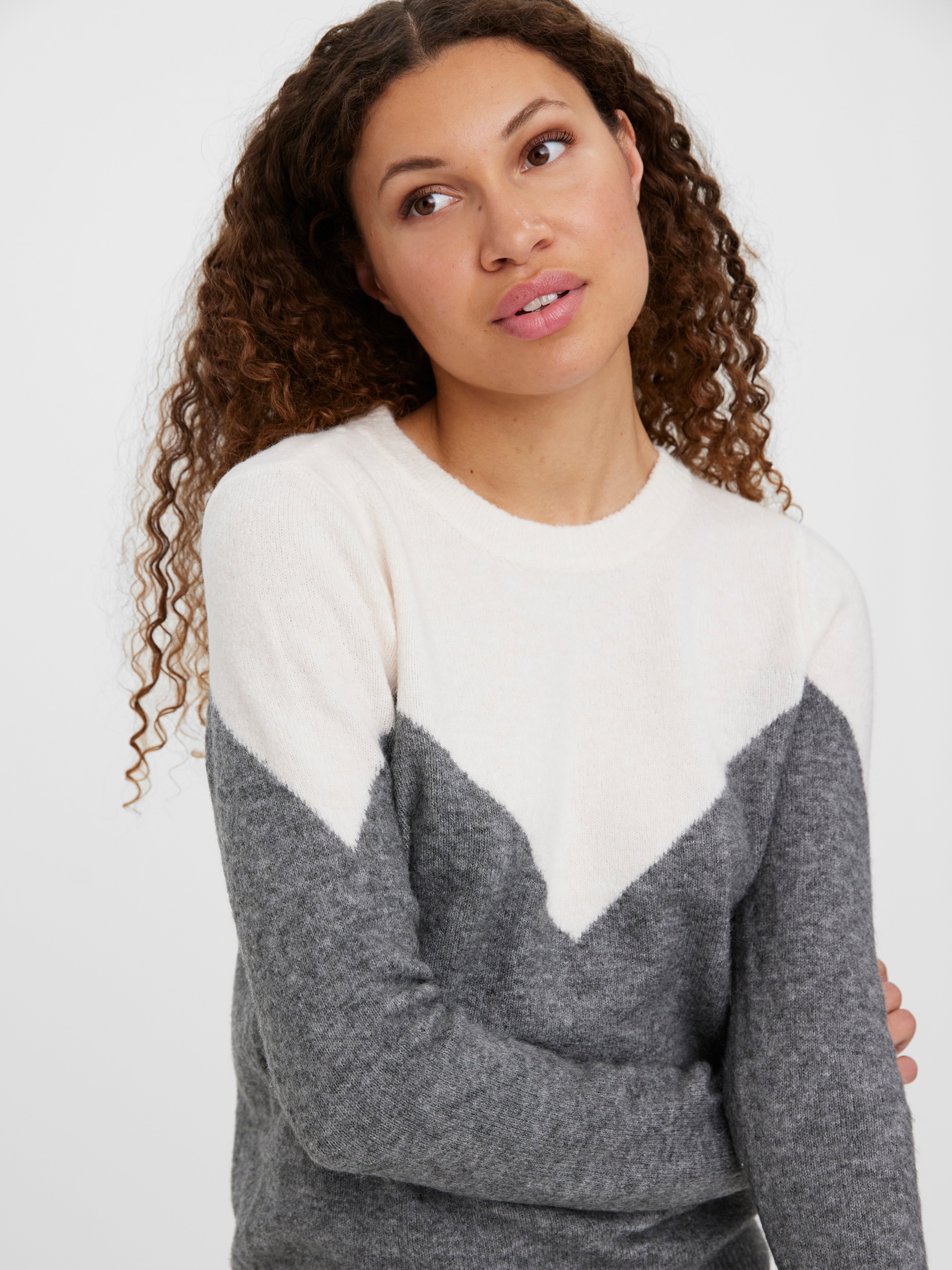 O-Neck Pullover | Light Grey | Vero Moda®