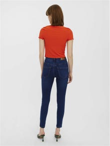 Vero Moda VMSOPHIA Wysoki stan Krój slim Jeans -Dark Blue Denim - 10249307