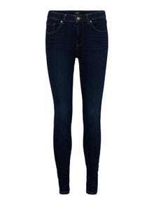 VERO MODA VMLUX Jeans Donna Slim Fit – Vita Media, Denim Blu Scuro – Jeans Attillati E Comodi