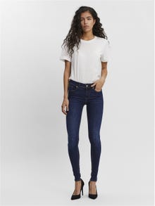 Vero Moda VMLUX Middels høyt snitt Slim Fit Jeans -Dark Blue Denim - 10249477