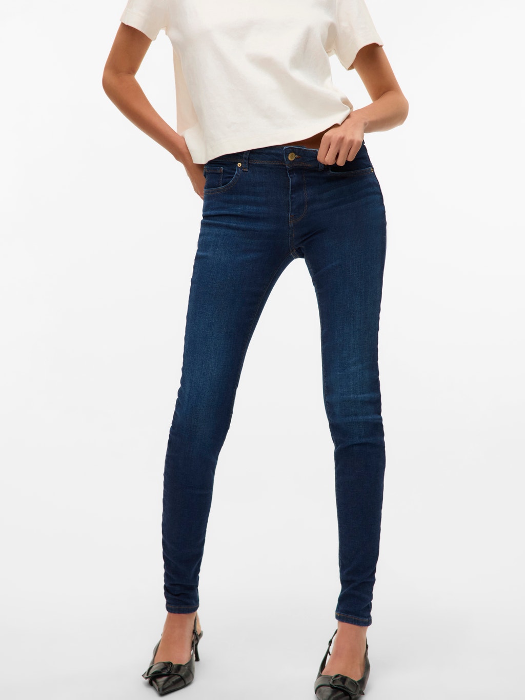 Slim Fit Mid rise Jeans | Dark Blue | Vero Moda®