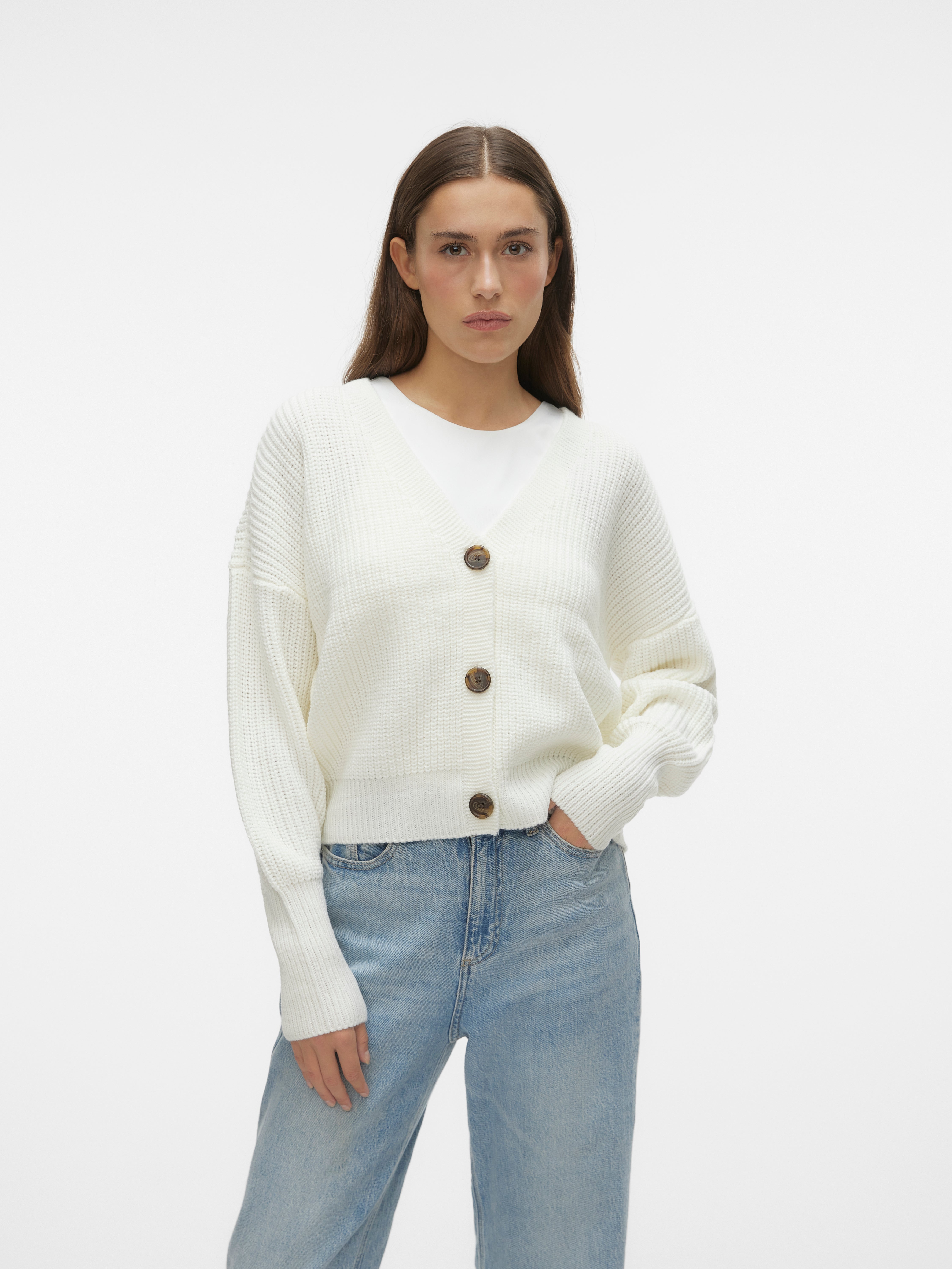 Vero Moda dam stickad kofta VMMACY - Grape Leaf main image 1