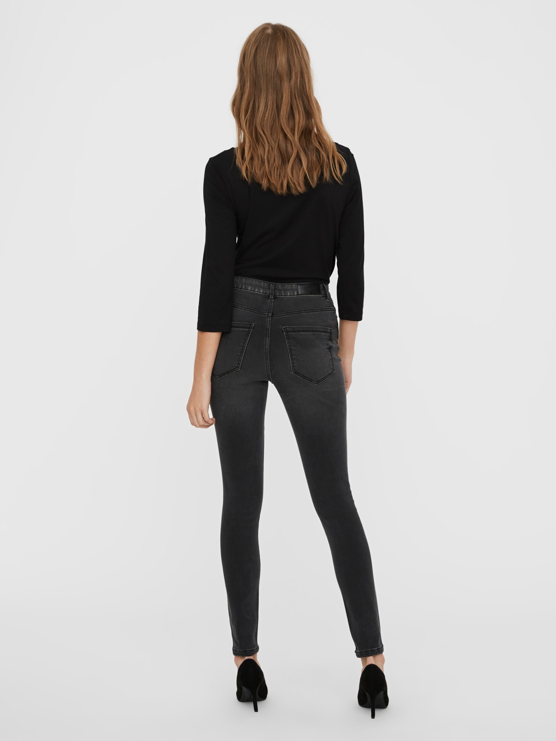 Vero Moda VMSOPHIA Taille haute Slim Fit Jeans -Dark Grey Denim - 10249716