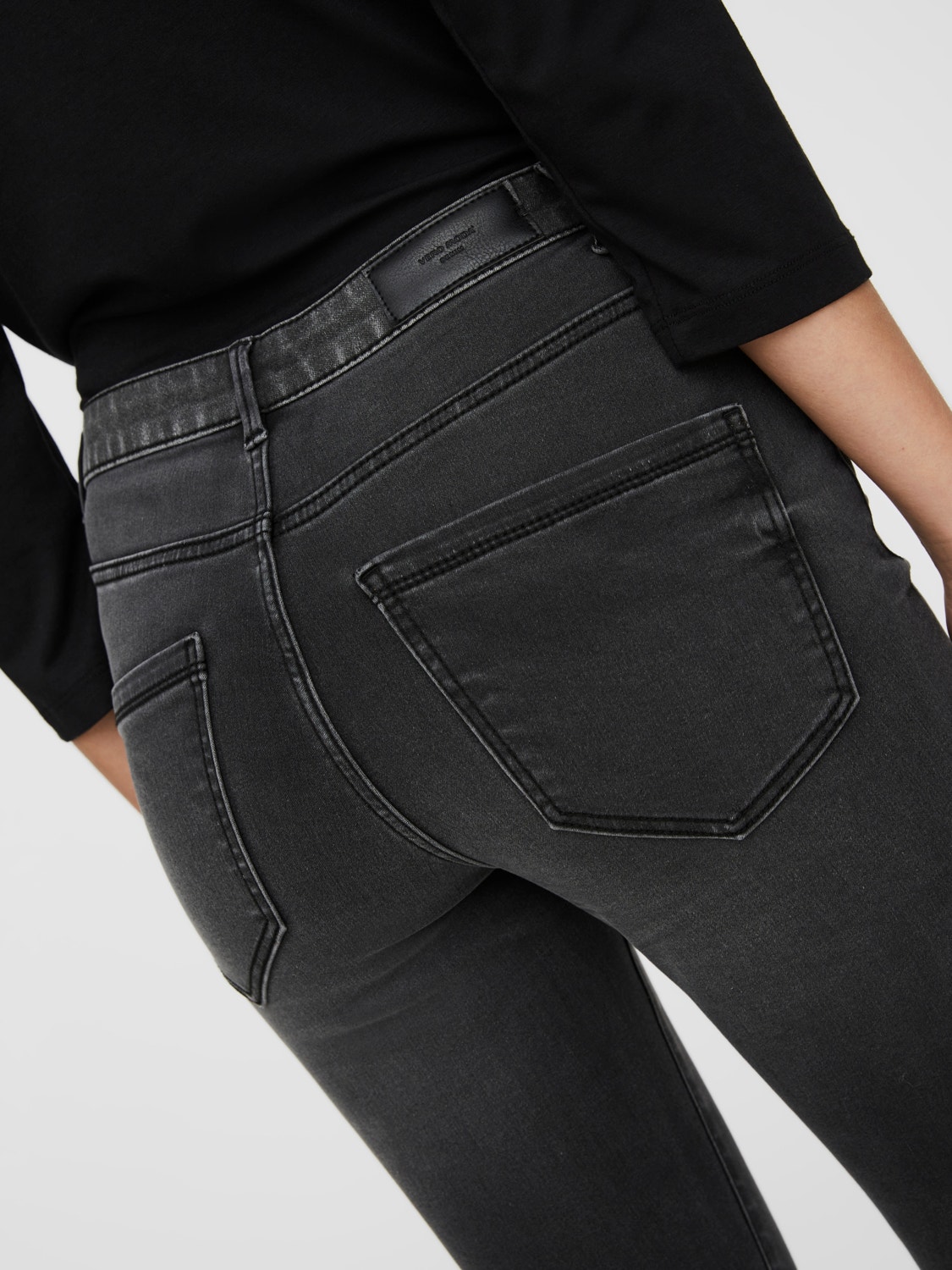 Vero Moda VMSOPHIA Wysoki stan Krój slim Jeans -Dark Grey Denim - 10249716