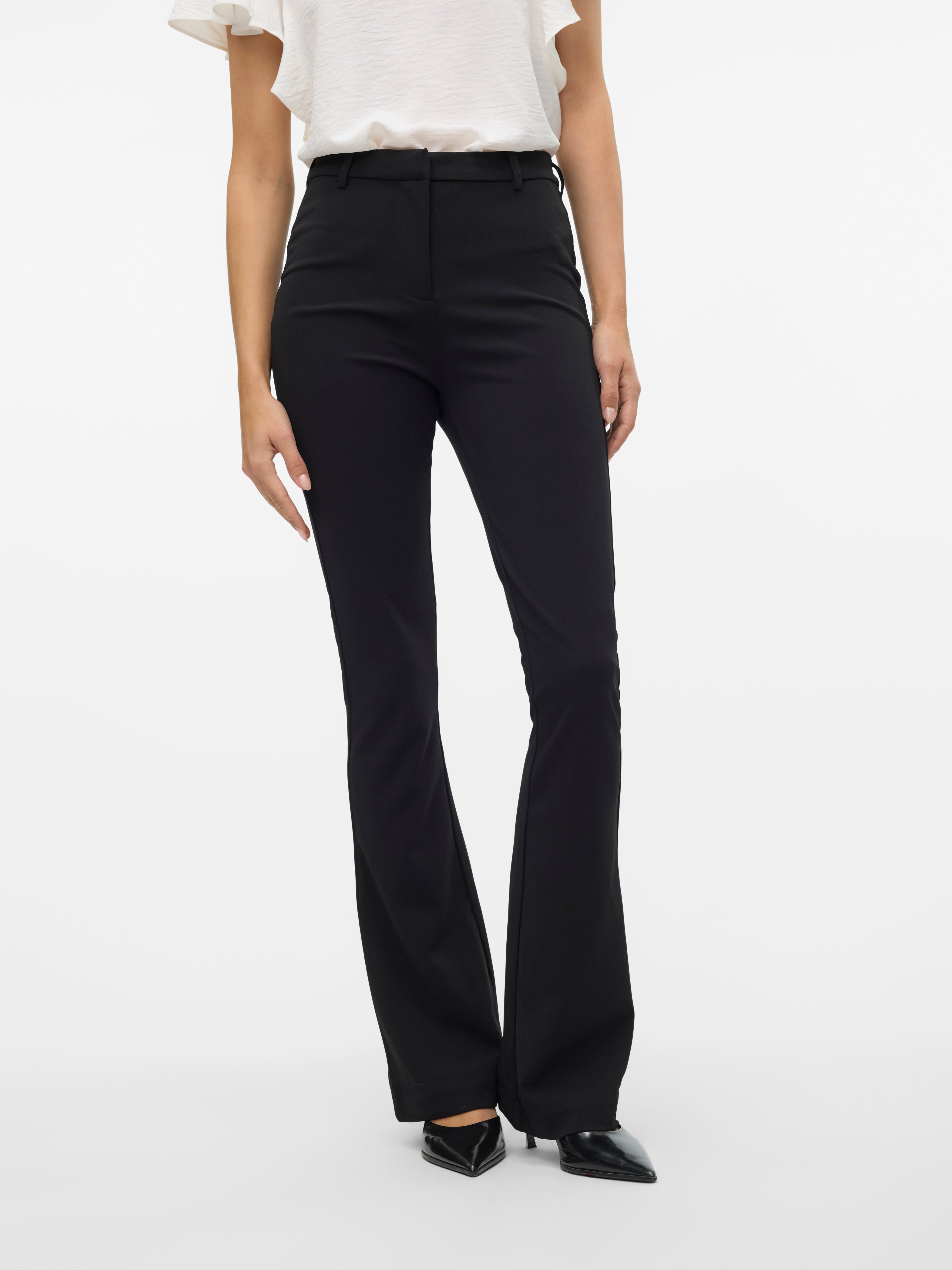 VMAMIRA Middels høy midje bukser | Sort | Vero Moda®