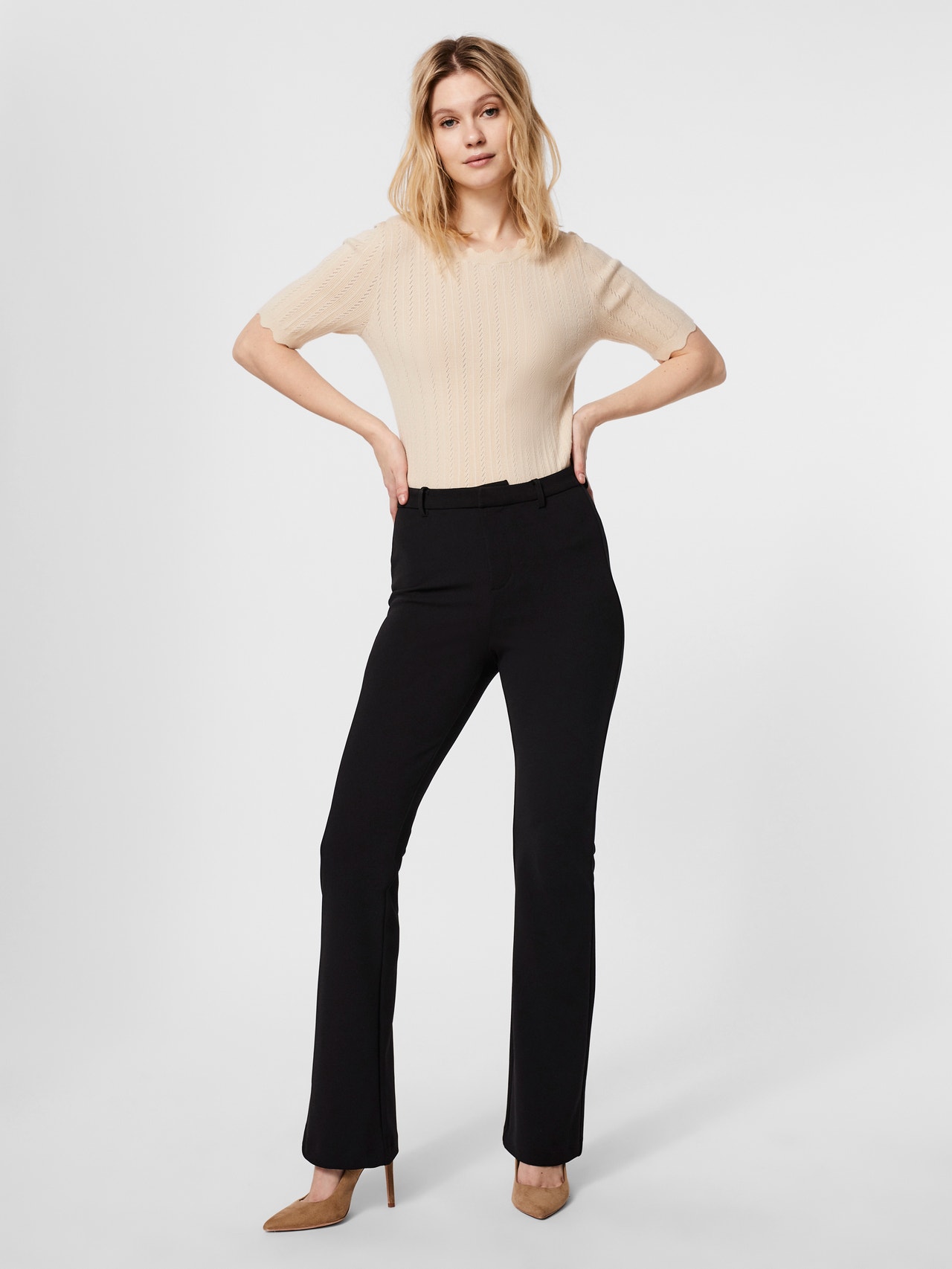 Vero Moda VMAMIRA Mid waist Trousers -Black - 10250284