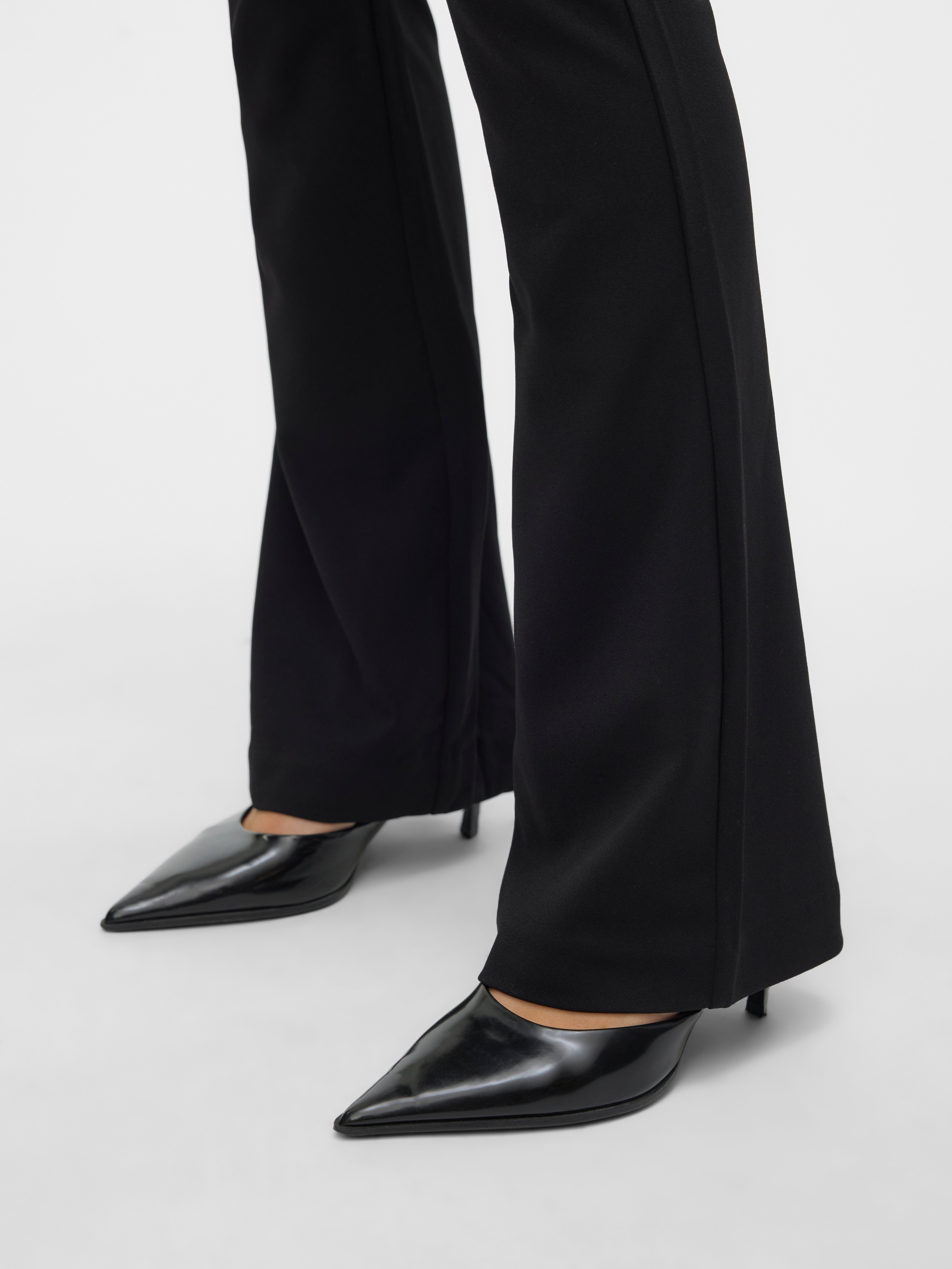 Black Flared Tight Trousers