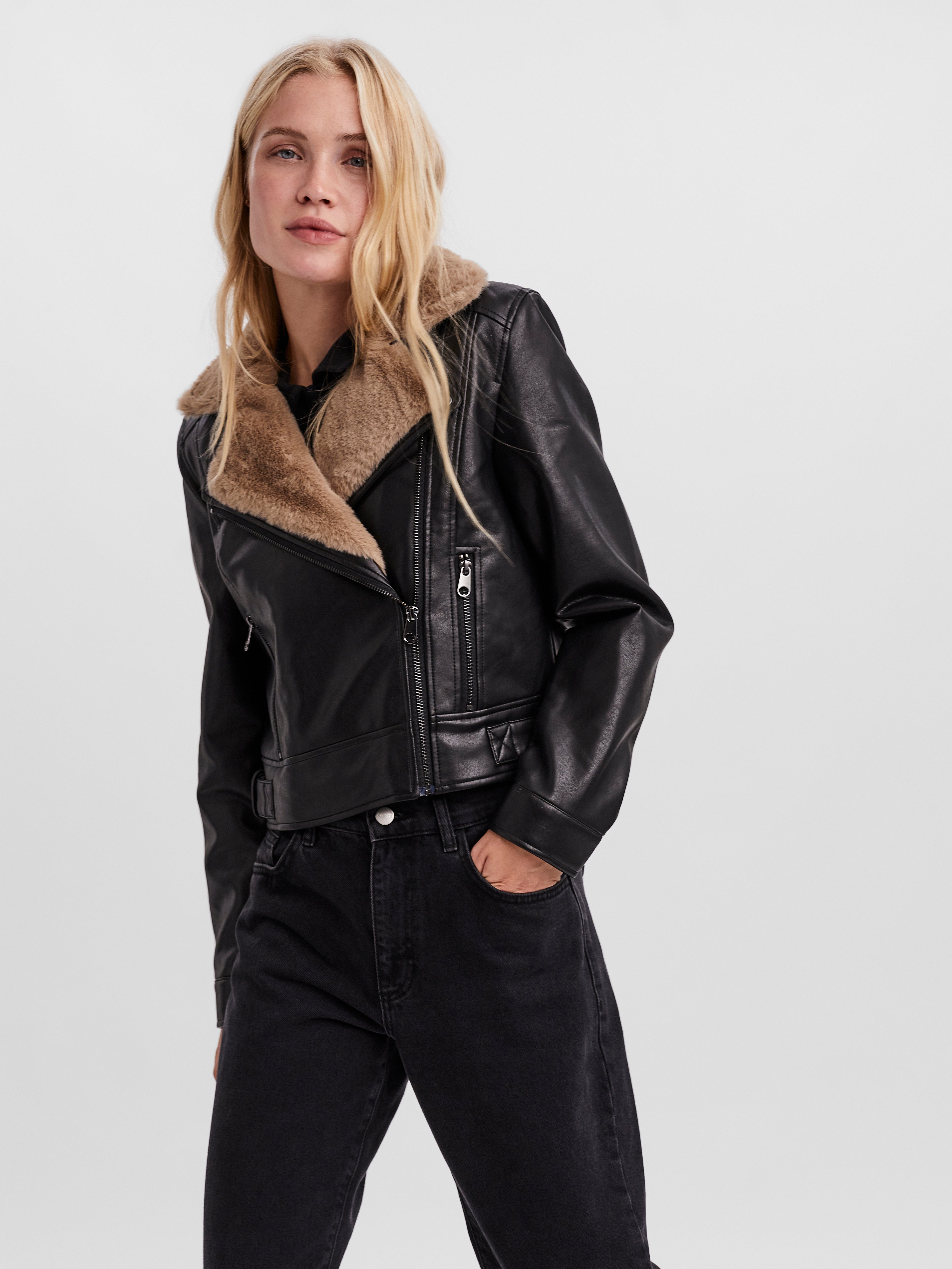 Vero moda faux fur clearance aviator jacket