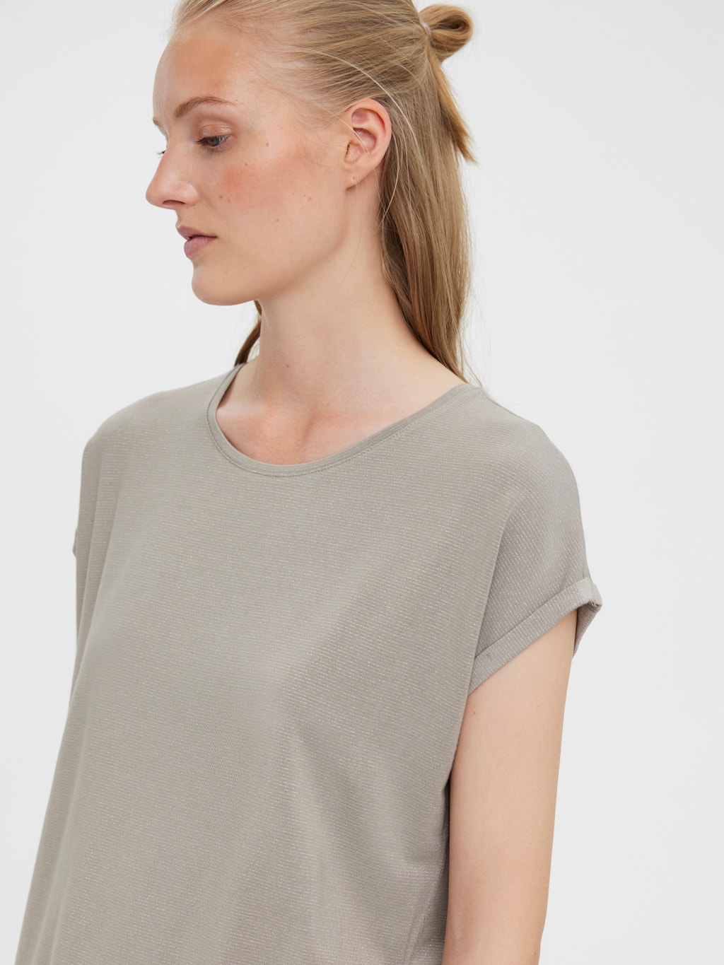 genert endelse smal T-Shirt | Medium Grey | Vero Moda®