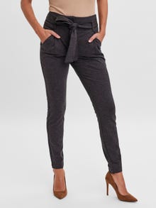 Vero Moda VMBAILEY Tiro alto Pantalones -Dark Grey Melange - 10251473