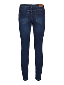 Vero Moda VMTANYA Middels høyt snitt Skinny Fit Jeans -Dark Blue Denim - 10251657