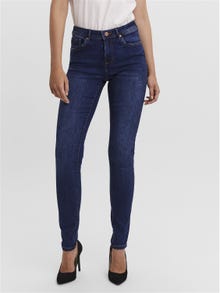 Vero Moda VMTANYA Taille moyenne Skinny Fit Jeans -Dark Blue Denim - 10251657